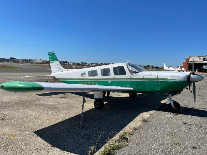 A Piper Saratoga on the ramp