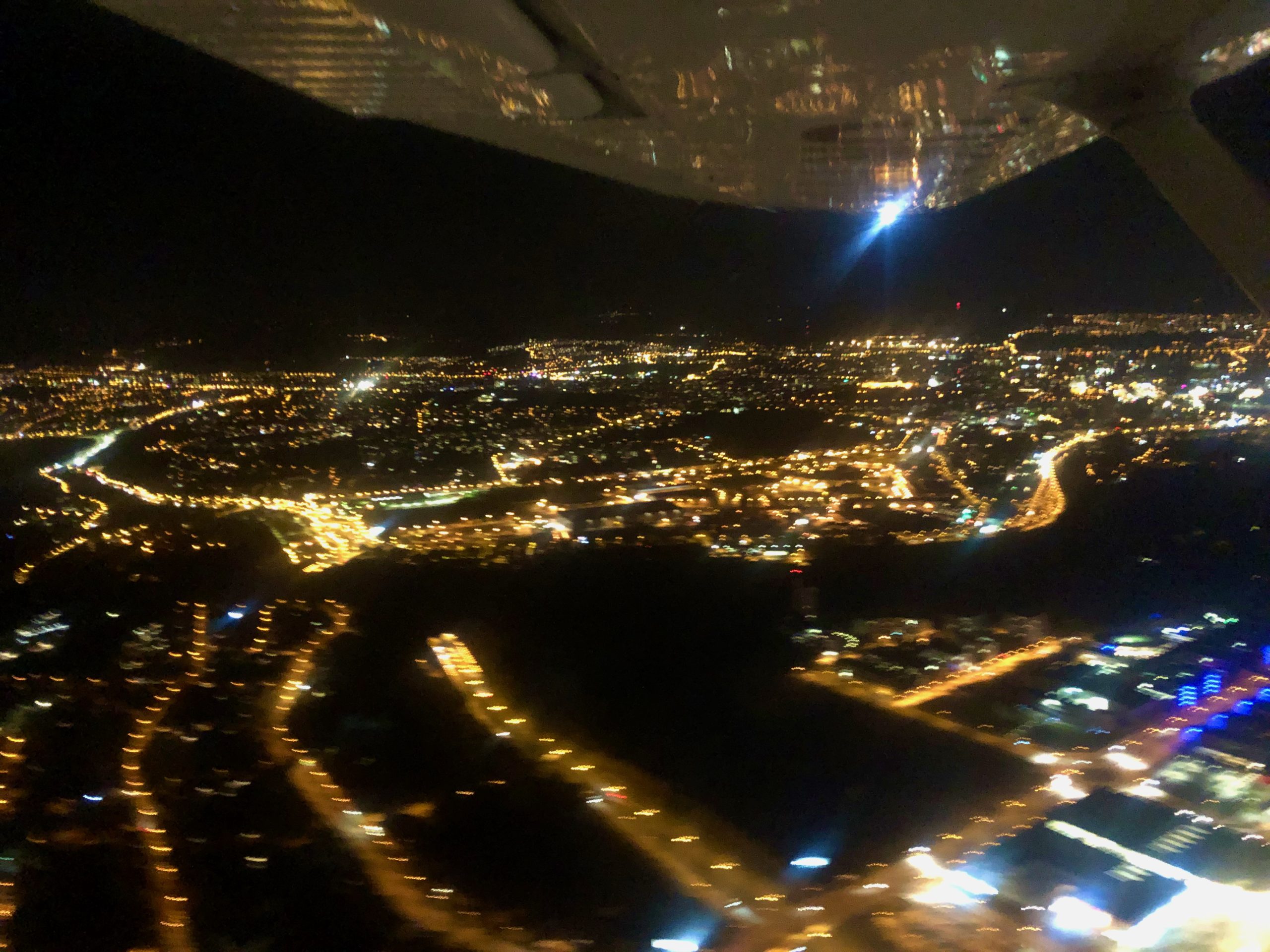 Approaching Mosnov Airport for night training